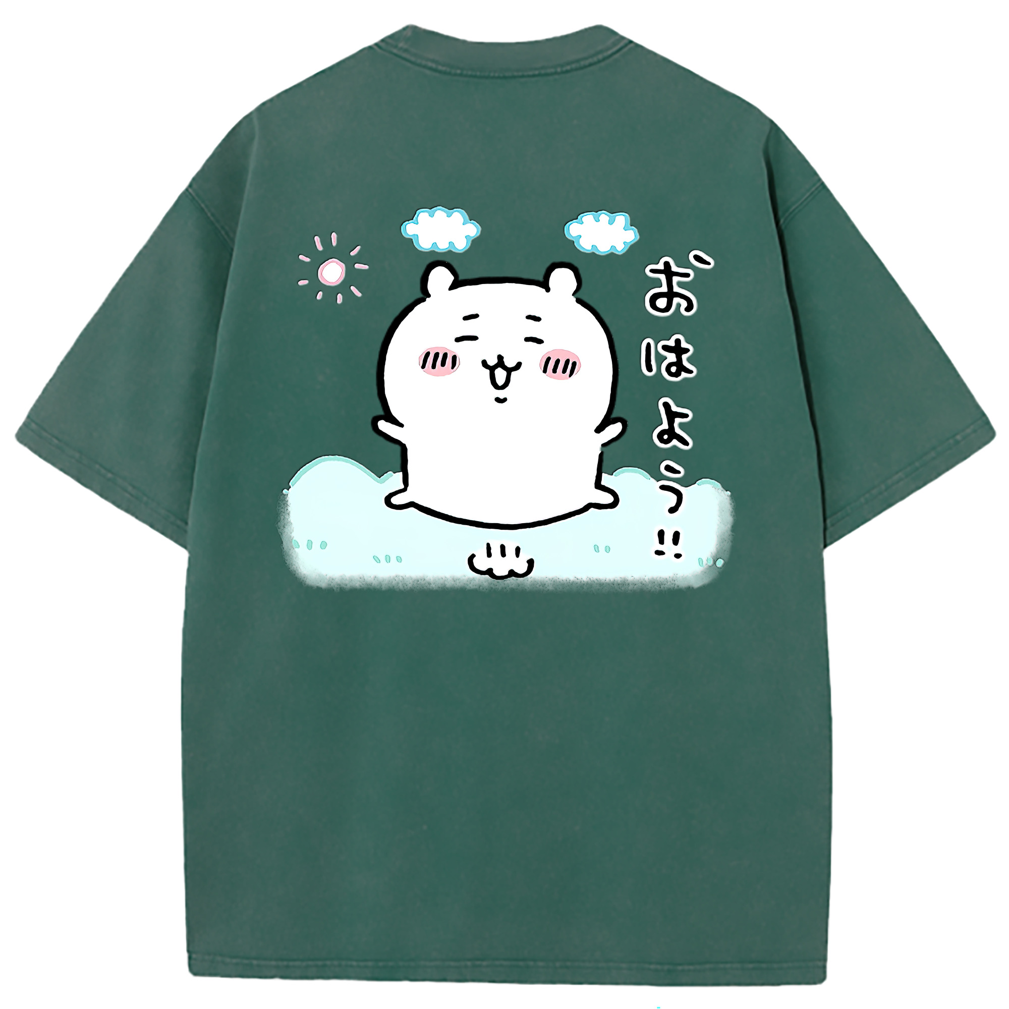 （画像用） ちいかわ ちいかわ Chii-kawa chiikawa 綿100% ヴィンテージ風 半袖Tシャツ（背面プリント）